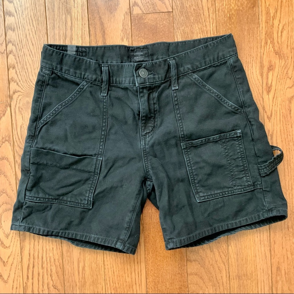 Citizens of Humanity Vintage Black Leah Loose Cargo Shorts Size 26